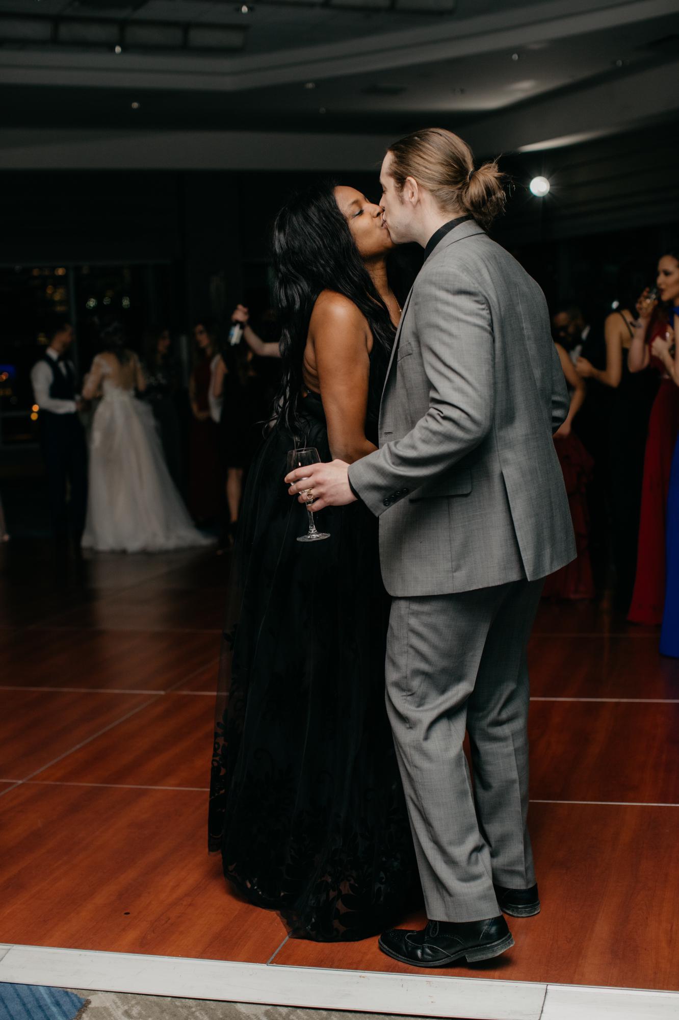 Candid at Rosa Farrell's wedding.