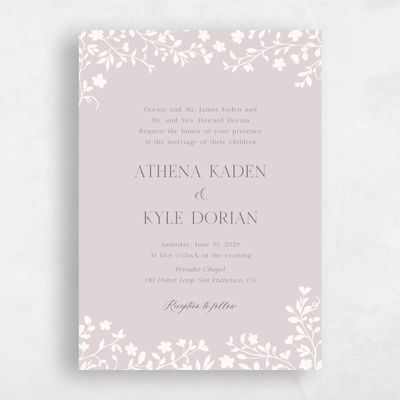 Lavender Mist, Purple Wedding Invitation - Ysabeau Classic