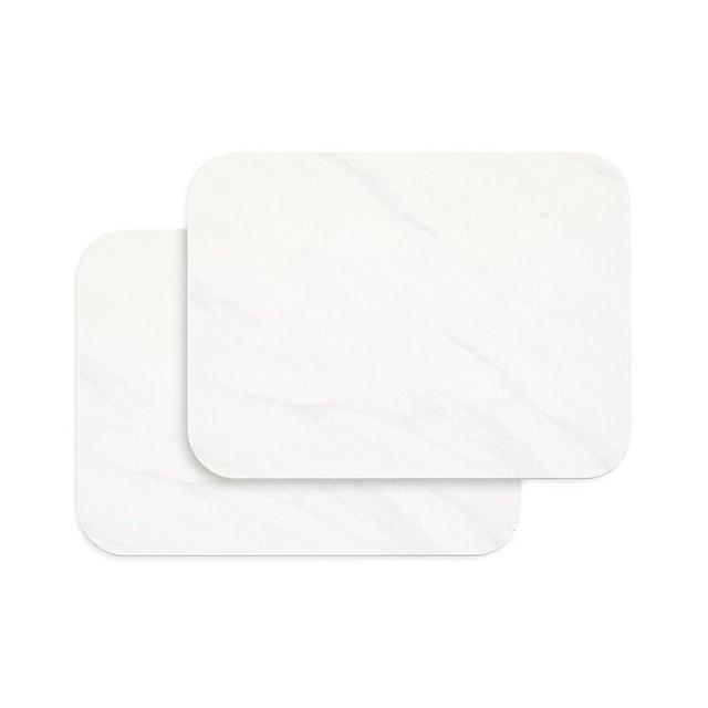 2 PACK Stone Drying mat for Chicken Counter, Non-Slip, Fast Dry, Eco-Friendly Diatomaceous Earth Mat for Bottles, Cups, Glassware (16x12 Inch, White Marble)
