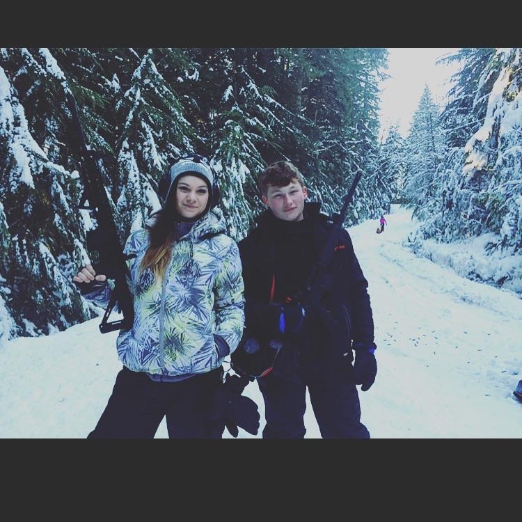 Went up the mountain for Zack's Birthday to go shooting and play in the snow.