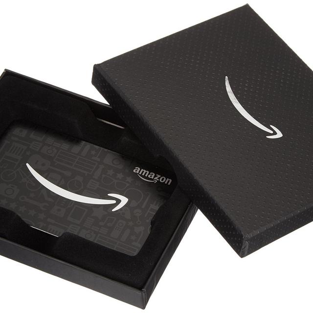 Amazon.com Gift Card in a Black Amazon Gift Box