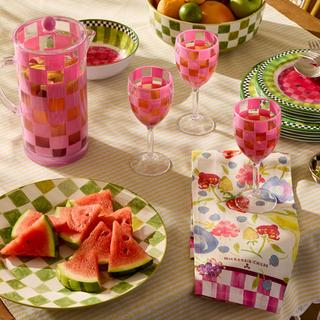 Check Acrylic Wine Goblet, Set of 4