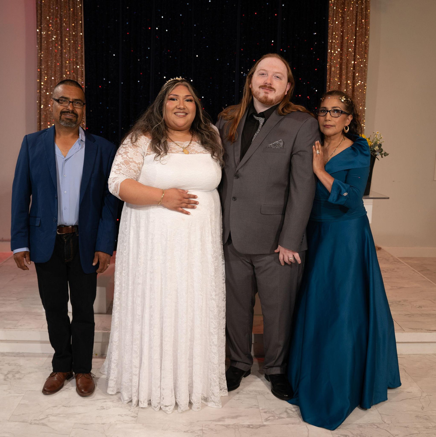 Bride and Groom with parents of the bride