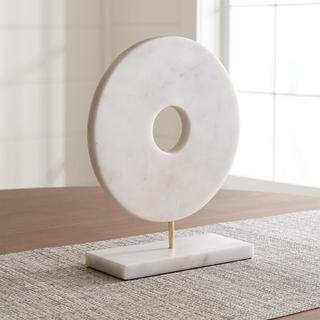 White Marble Circle on Stand