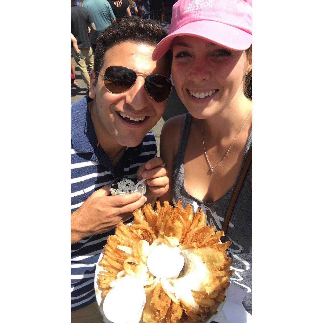 Introducing Jason to State Fair food...yum! - 2019