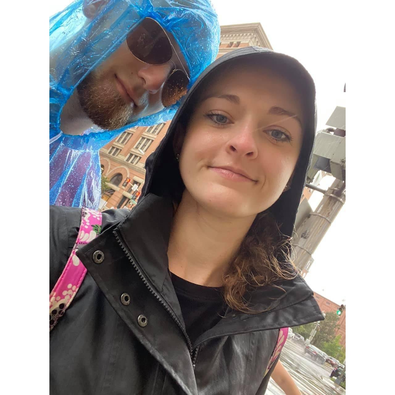 This photo was taken after scootering in the pouring rain in DC.