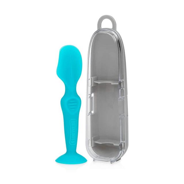 Dr. Talbot's Diaper Cream Soft Silicone Brush with Suction Base & Hygienic Case, Aqua, Mini Size, 2 Piece