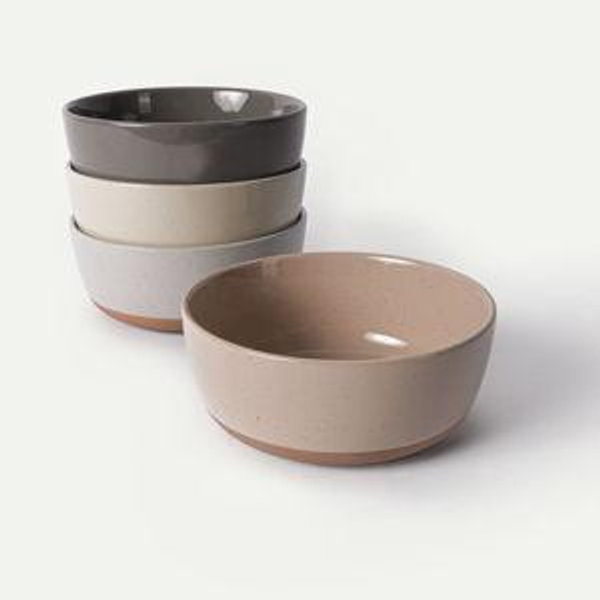 Rimmed & Flat Cereal Bowls - Set of 4