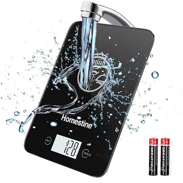 Homestine Electronic Food Scale, 11lb Digital Kitchen Scale Weight Grams and oz for Cooking Baking, 1g/0.1oz Precise Graduation, Lightweight Solid Plastic and Tempered Glass