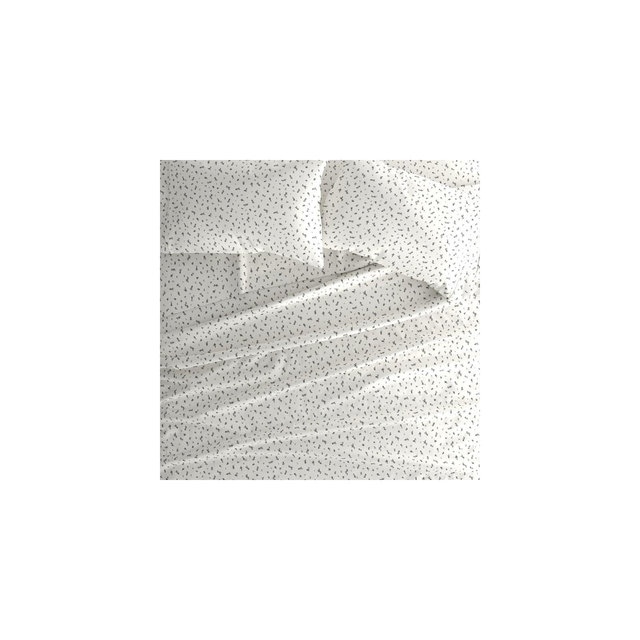 Becky Cameron, Easy Care, Spotted Leaves Pattern Sheet Set, Queen, Light Gray