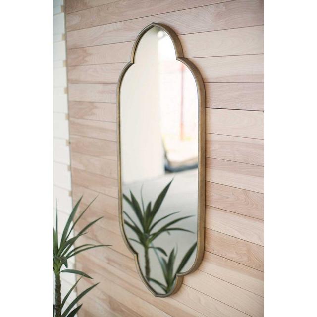 Hailee Oval Wall Mirror, Brass, 23"W x 48"H