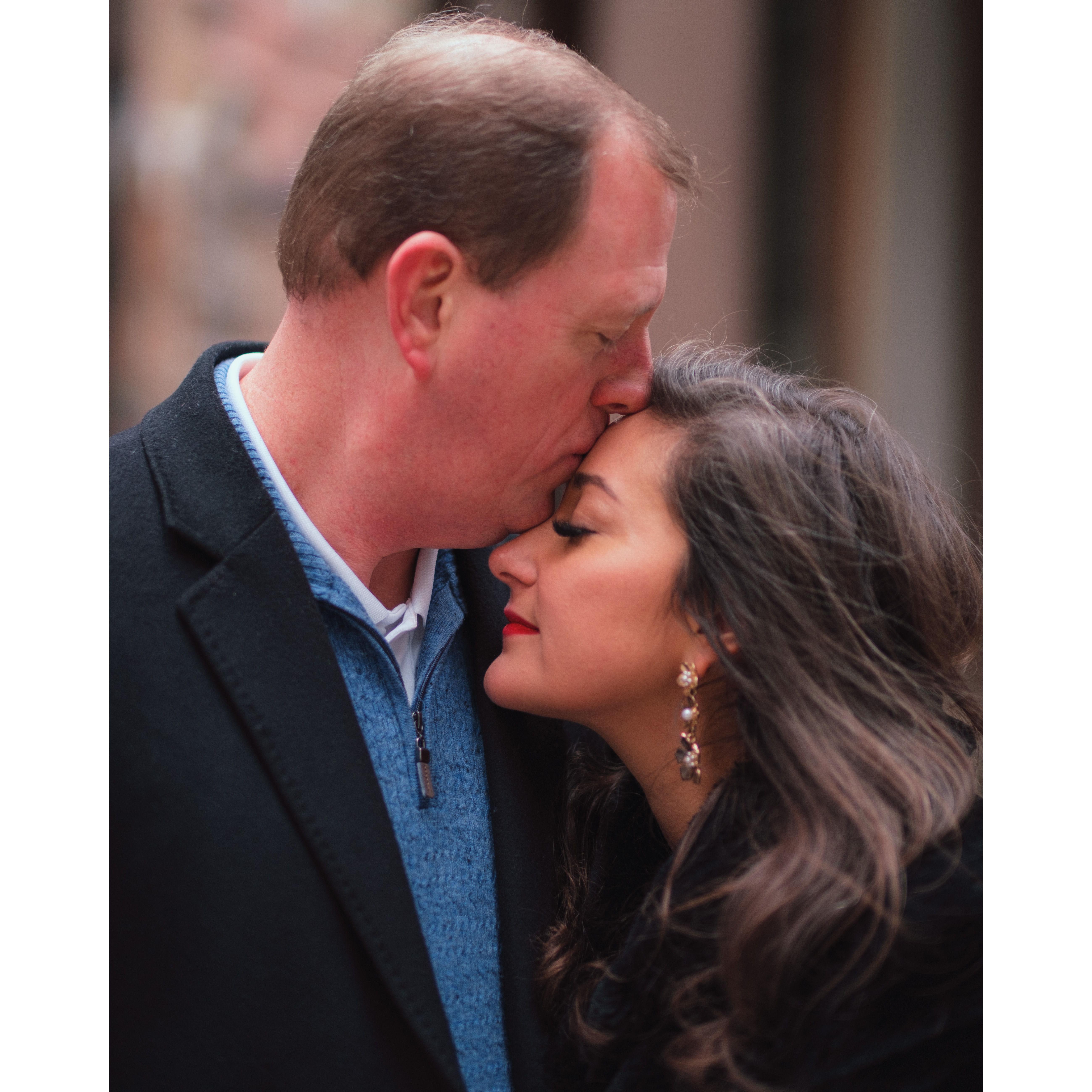 A moment in NYC after our engagement