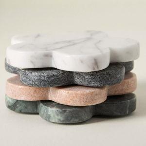 Marble Daisy Coasters, Set of 4