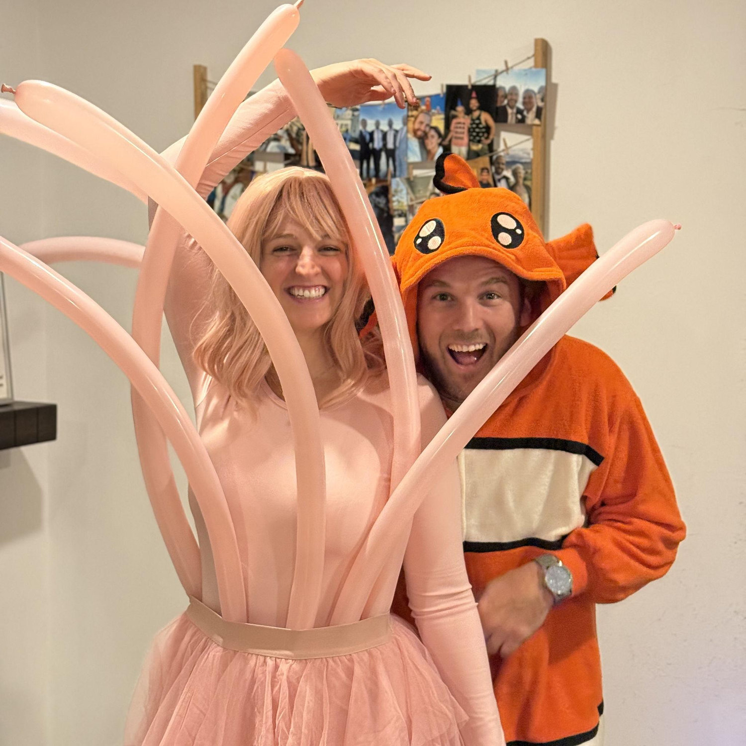 Halloween 2025 in Boston with bridal party members Sylvia and Brian. Should have won the costume contest- but nevertheless grateful she found her Nemo. (without him her costume confused the public)