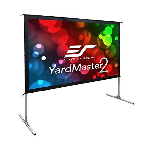 Elite Screens Yard Master 2, 120 inch Outdoor Projector Screen with Stand 16:9, 8K 4K Ultra HD 3D Fast Folding Portable Movie Theater Cinema 120" Indoor Foldable Easy Snap Projection Screen, OMS120H2