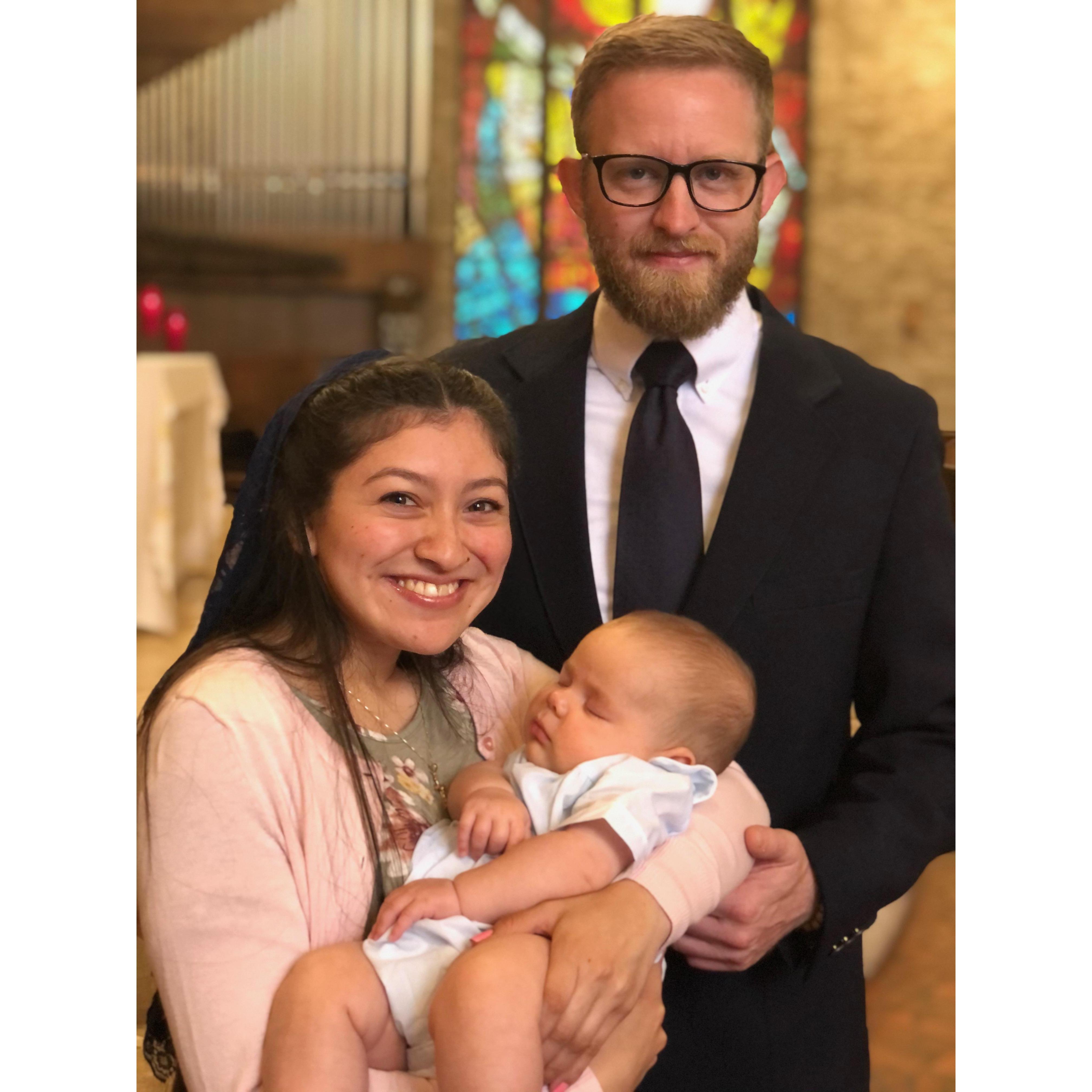 With our Godson 'Jack Jack' at his baptism