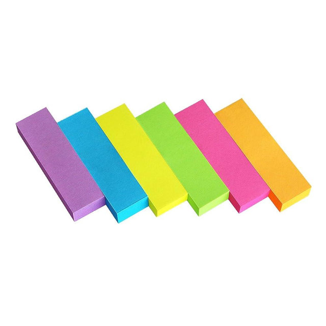 Eastern Wolf 30 Pads 0.5x1.8 Sticky Notes Flags Tabs Page Markers 6 Bright Color Sticky Index Tabs Page Flags 80 Sheet/Pad
