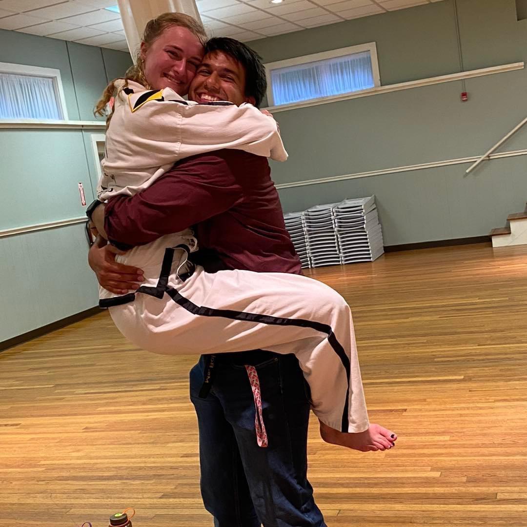 Sweaty hugs!