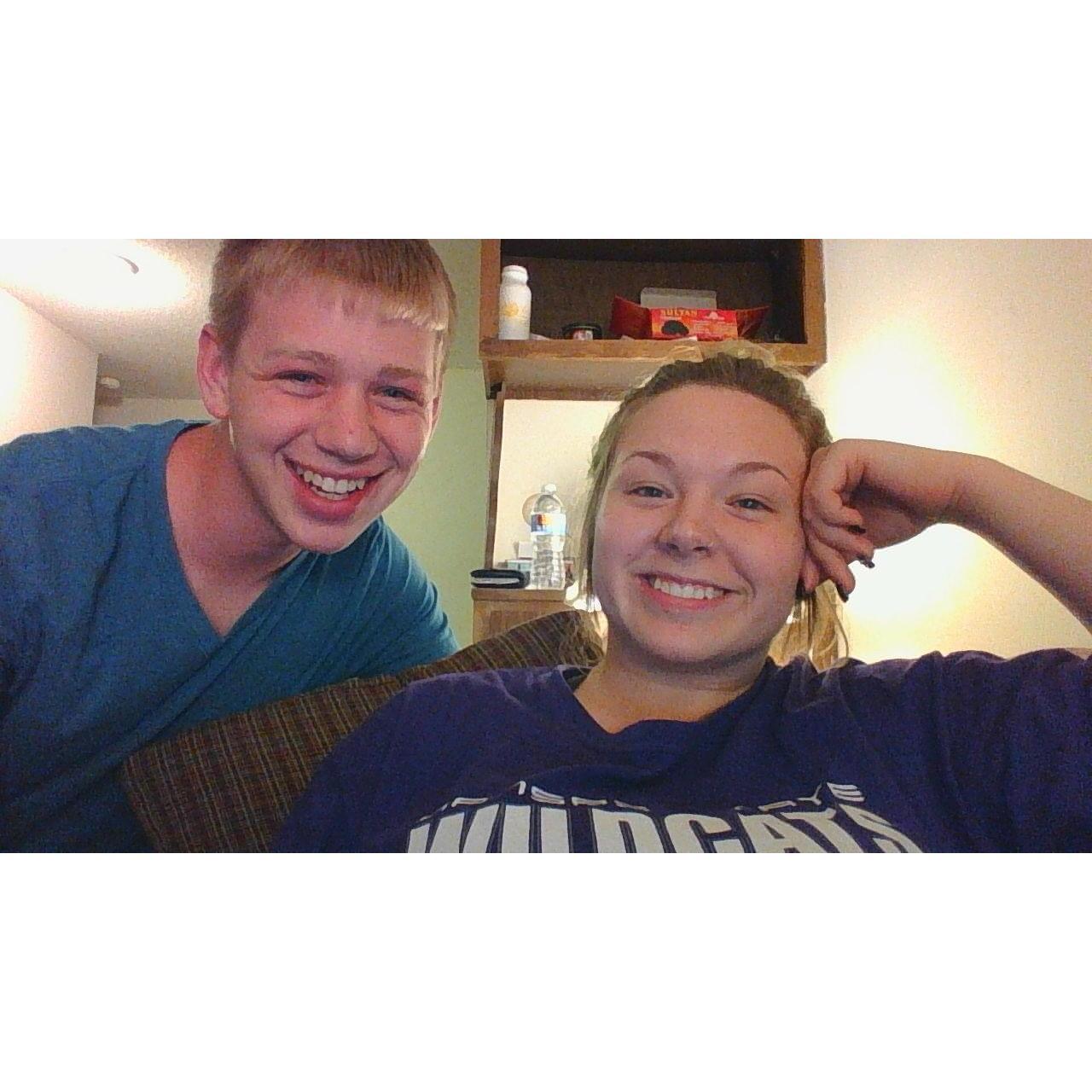 Hanging out in Elissa's first apartment, Fall 2014