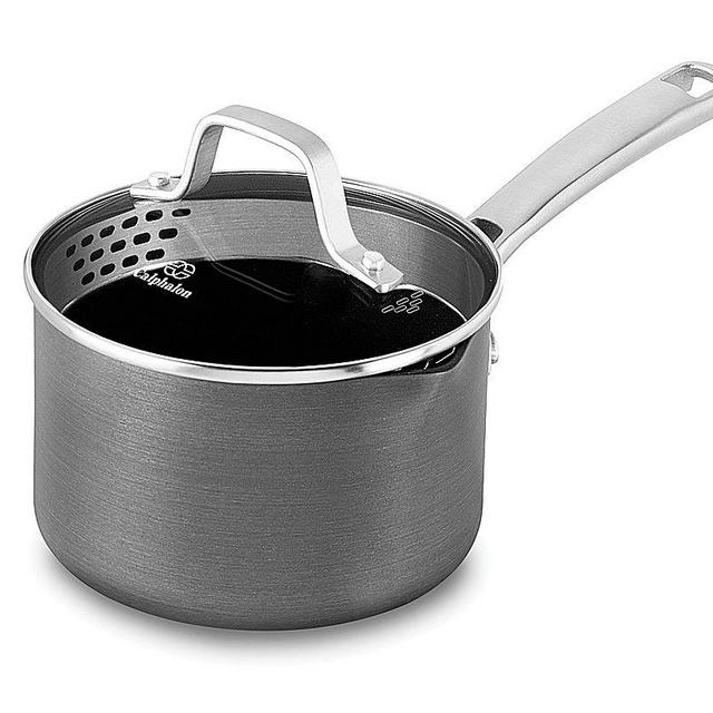 Calphalon Classic Nonstick Sauce Pan with Cover, 1.5 quart, Grey