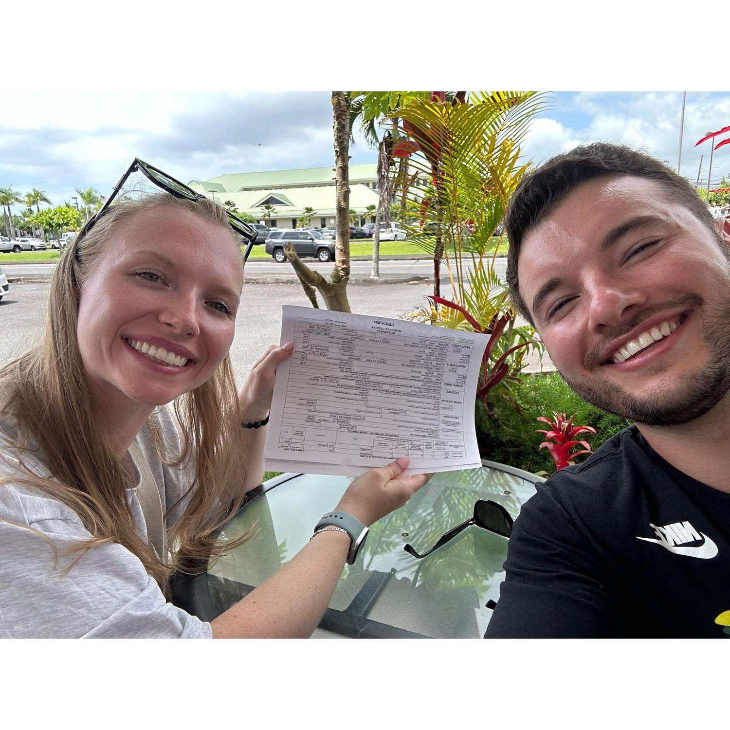 Just us and our marriage license, no big deal....KIDDING. We were freaking out.