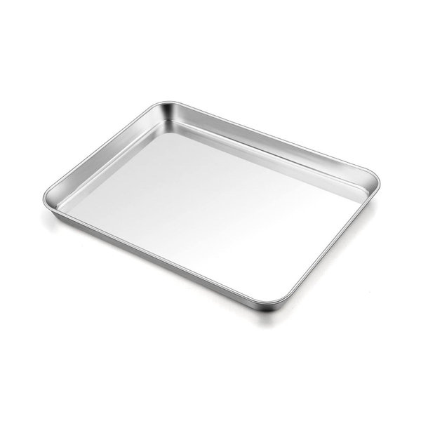 TeamFar Baking Sheet, 17.6’’ x 13’’ x 1’’ Stainless Steel Large Cookie Sheet Baking Tray Pan for Oven, Non-Toxic & Healthy, Rust Free & Heavy Duty, Mirror Finish & Dishwasher Safe