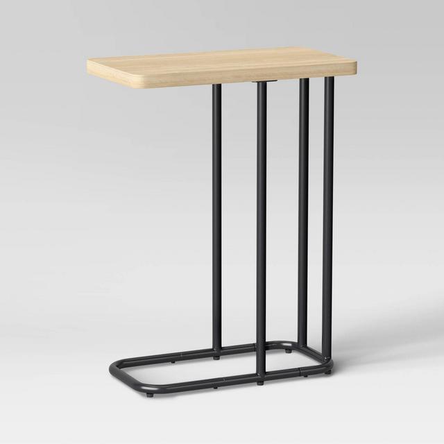 Mixed Material Rectangle Top C Table Natural Wood - Room Essentials™