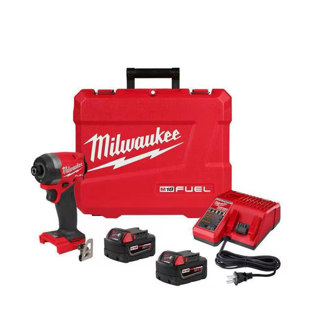 M18 FUEL 18V Lithium-Ion Brushless Cordless 1/4 in. Hex Impact Driver Kit with Two 5.0Ah Batteries Charger Hard Case