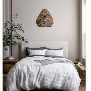 King Linen Duvet Cover Set | Quince in Blue Fog Gingham