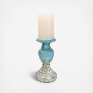 Distressed Terra Cotta Pillar Candle Holder