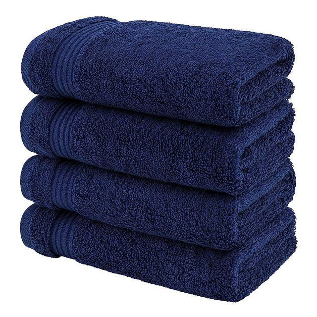 American Veteran Towel for Bathroom, 4 Piece Hand Towel Sets Clearance Prime, 16 inch 28 inch 100% Turkish Cotton Face Hand Towels, Bathroom Set of 4, Navy Blue Hand Towels