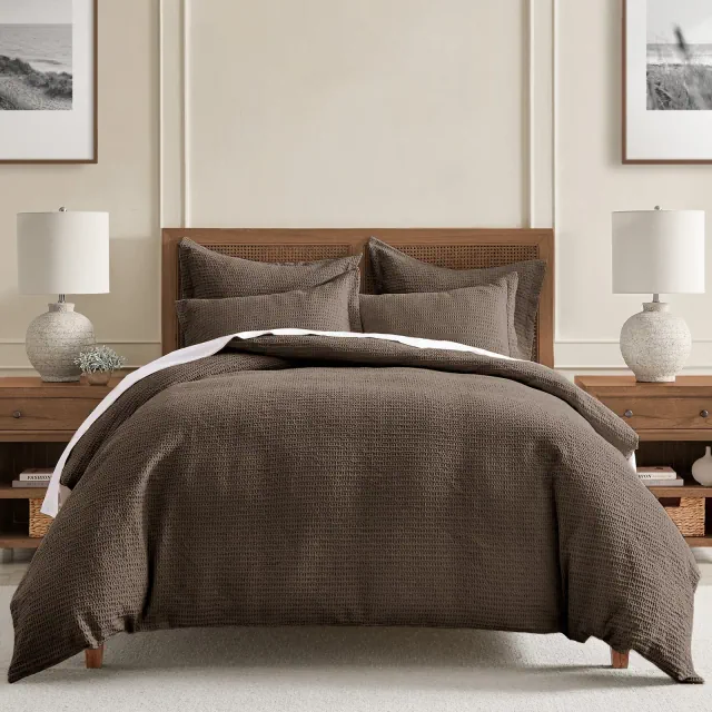 Cloud Waffle Cocoa King Comforter Set - Levtex Home