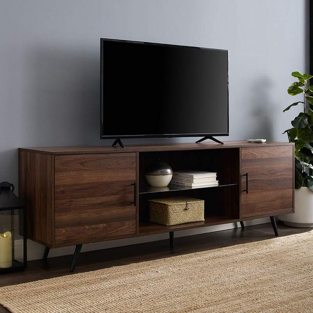 WE Furniture TV Stand 70" Dark Walnut