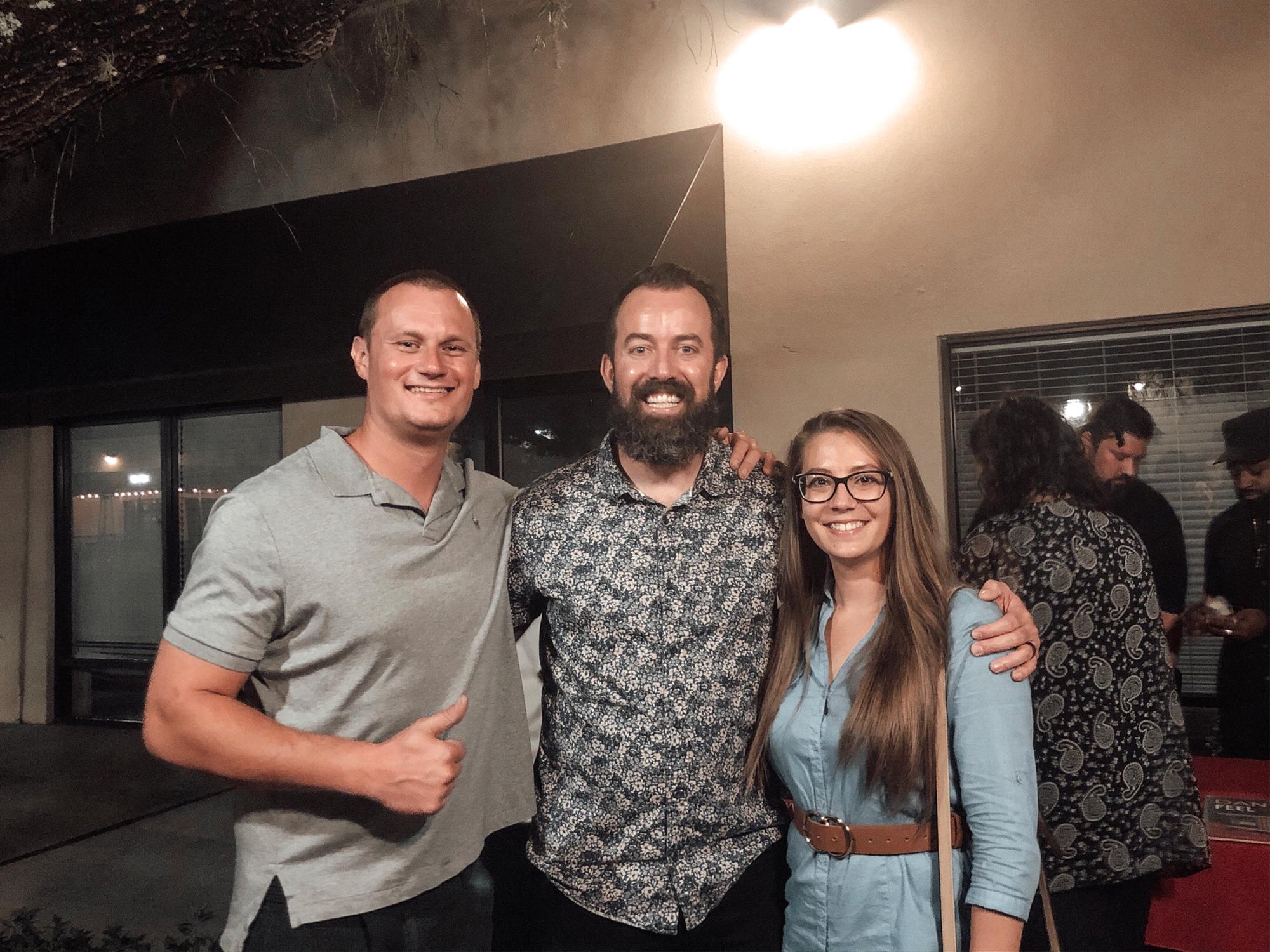 The night Drew proposed! We met and snapped a photo with the comedian we saw, Dan Cummins!