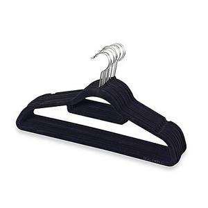 Real Simple® Slimline 12-Count Flocked Suit Hangers in Black