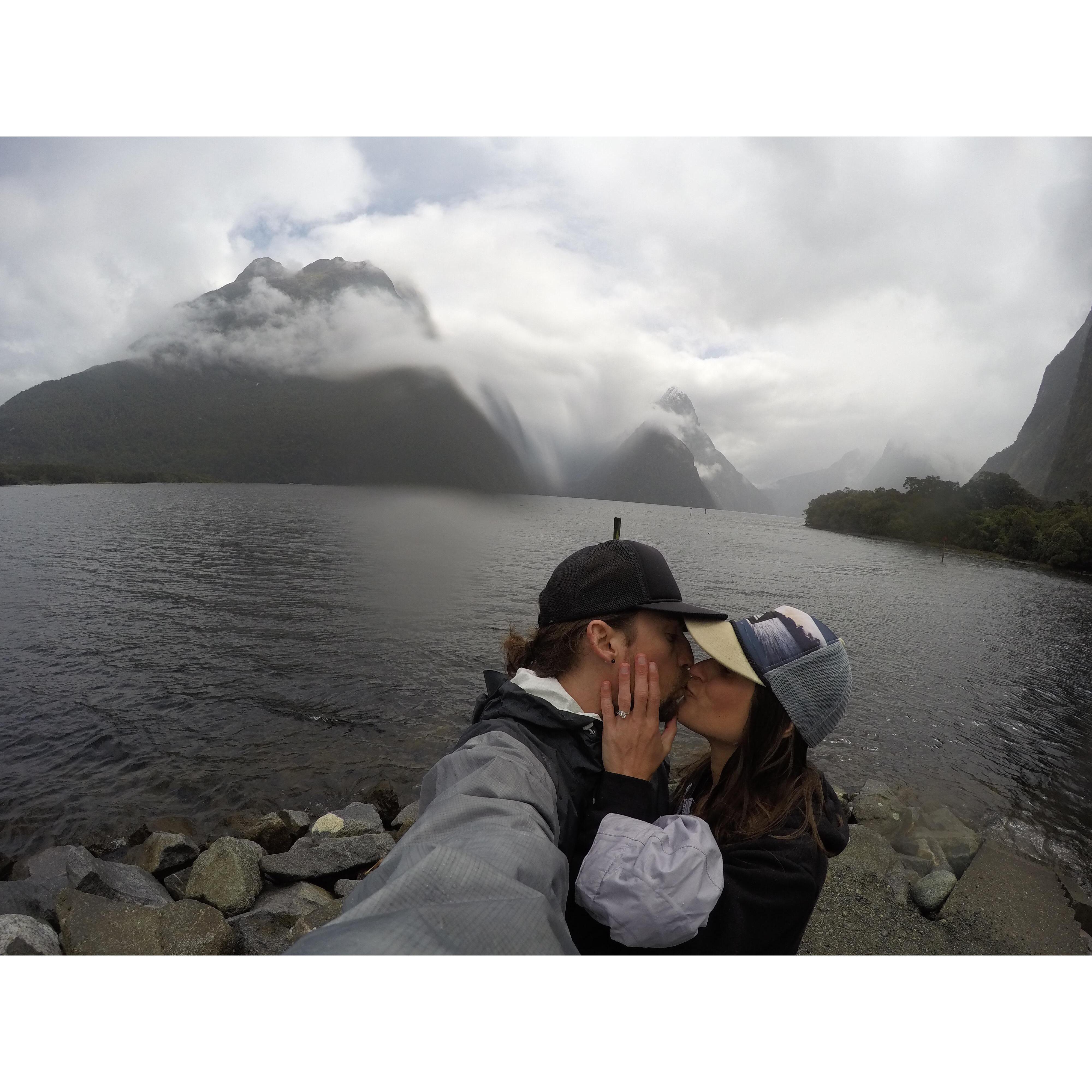 Right after Seth proposed at Milford Sound