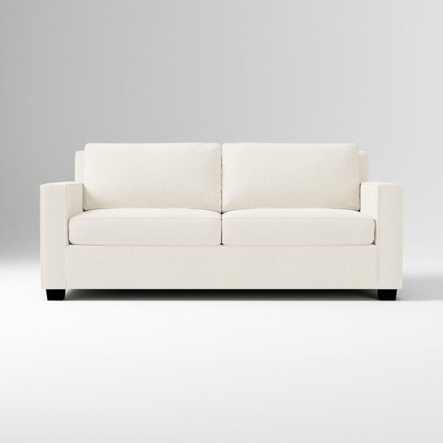 Henry 79" Sleeper Sofa, Performance+ Yarn Dyed Linen Weave, Alabaster, Chocolate
