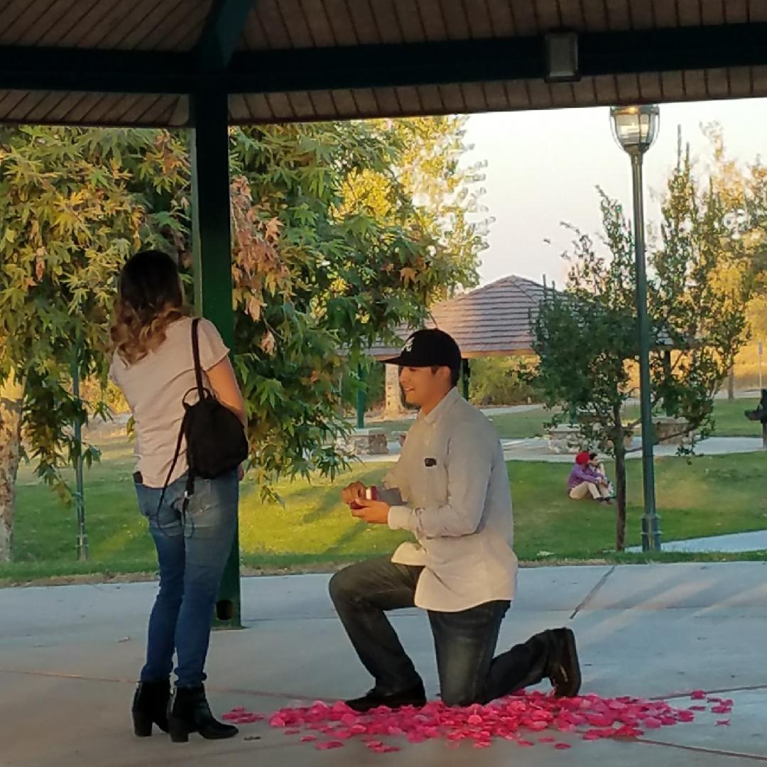 When he popped the question!