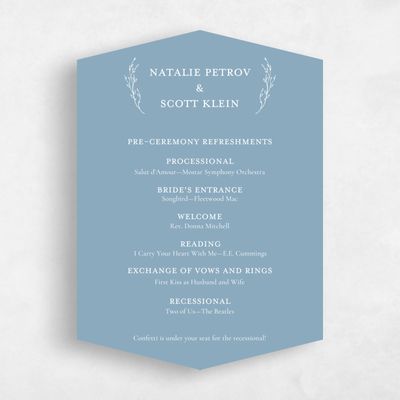 Blue Diamond Wedding Program - Normandy