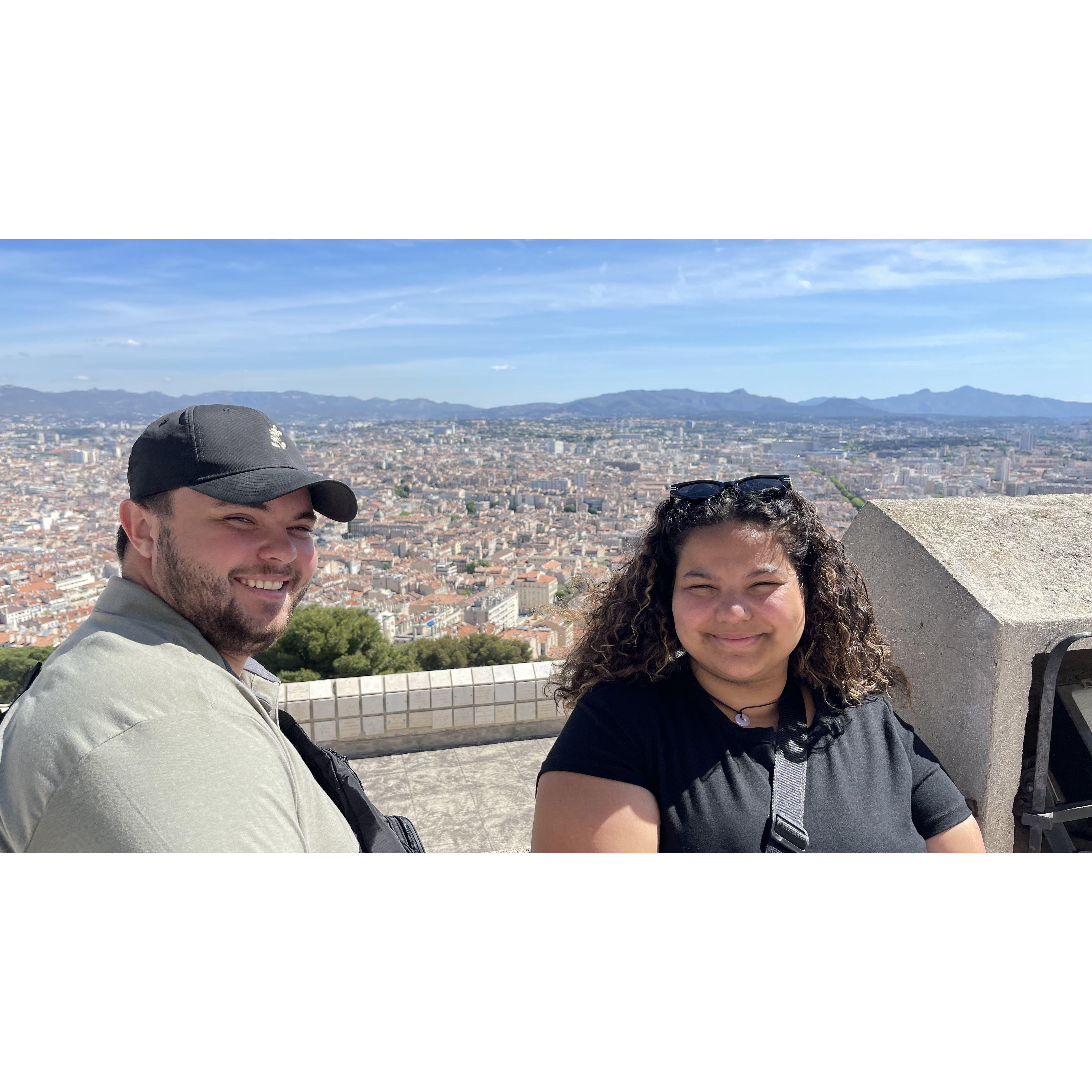On top of the Basilique Notre-Dame de la Garde, Marseille, France