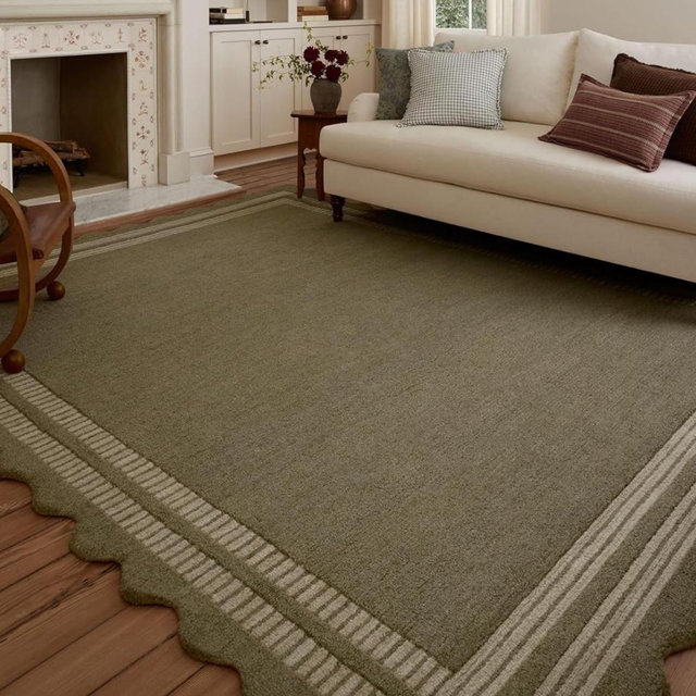 Loloi Chris Loves Julia Scottie Collection SCO-01 Olive/Pebble 3'-6" x 5'-6", .87" Pile Height, Accent Rug