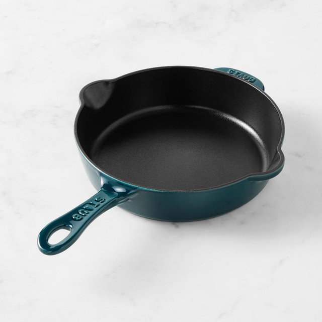 Staub Enameled Cast Iron Traditional Deep Skillet, 8 1/2", La Mer