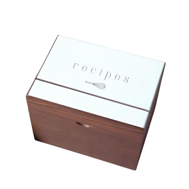 Wooden Recipe Box – Recipe Box with Cards and Dividers | 50 Double-Sided 4x6 Cards & 12 Dividers | Recipe Cards and Box set | Recipe Card Box | Recipe Card Holder | Recipe boxes | Bridal Shower Gift