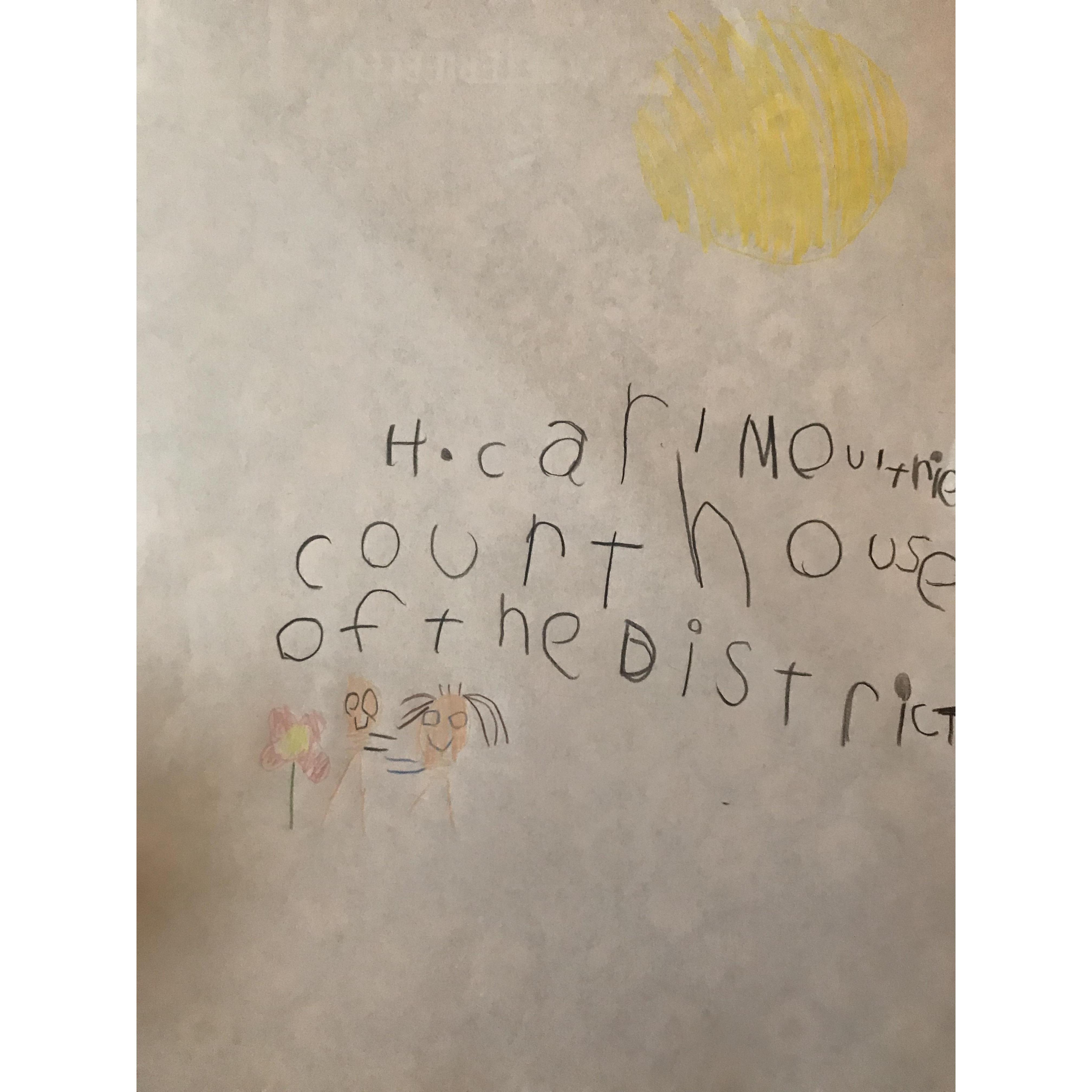 Piper, our niece, drew our "wedding day"