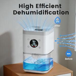 Small Dehumidifier 63oz Auto Dehumidify, White, Brand: Semzodax