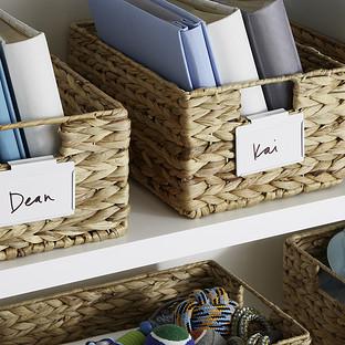 White Bin Clip Labels Pkg/3