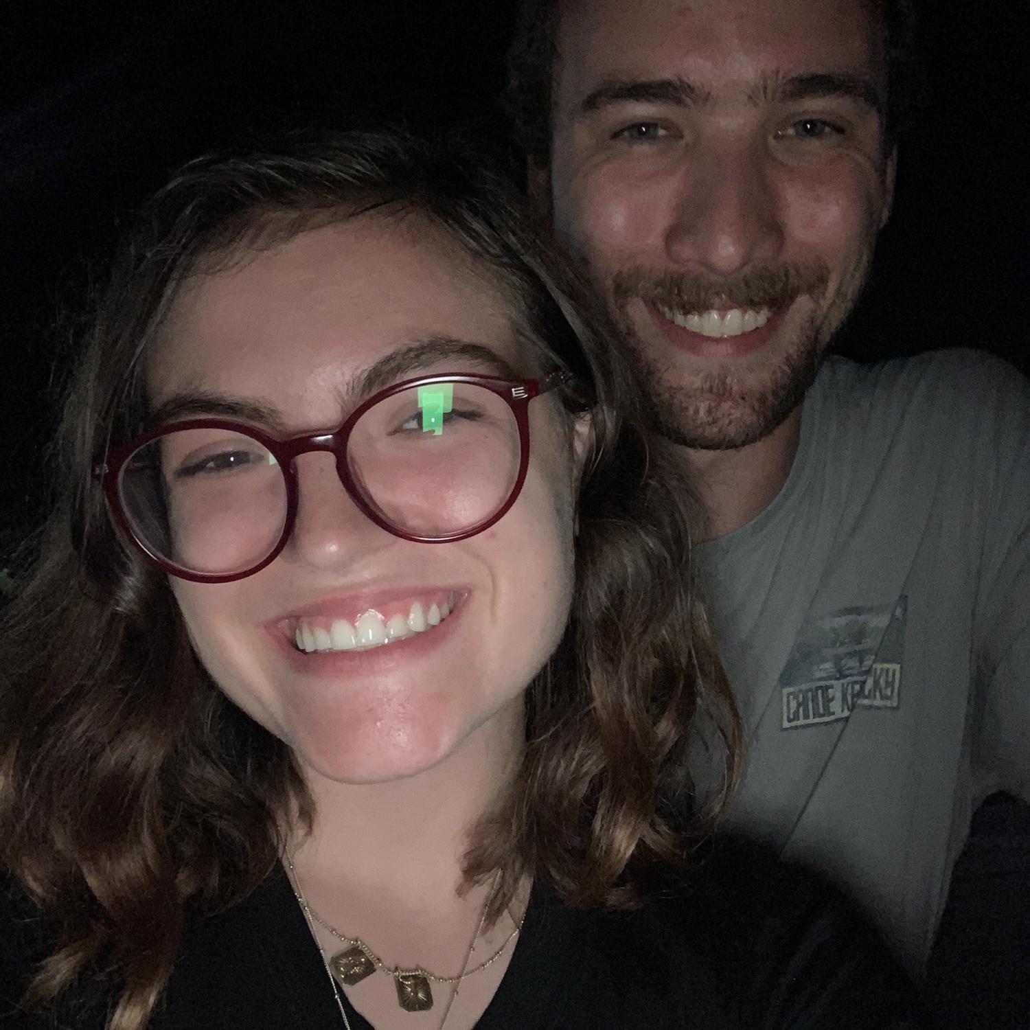 A selfie we sent to our Colorado Springs friends the first time Michael came to visit me in Louisville, August 2021