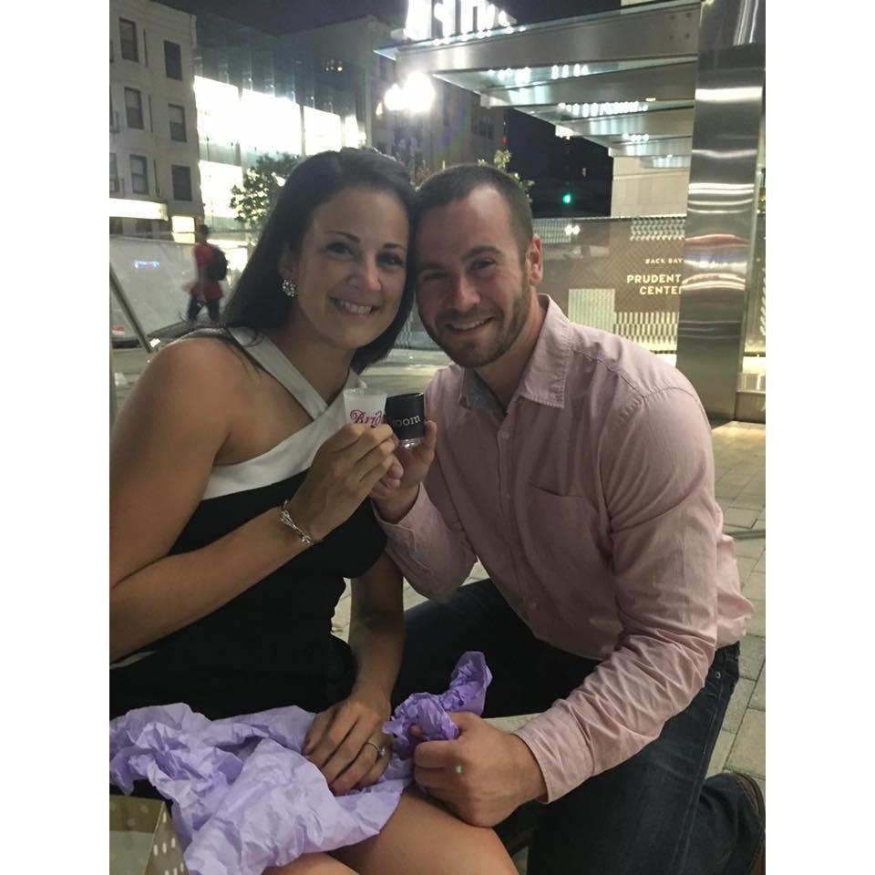 Mom & Dad were waiting outside with champgagne to help celebrate our engagement!