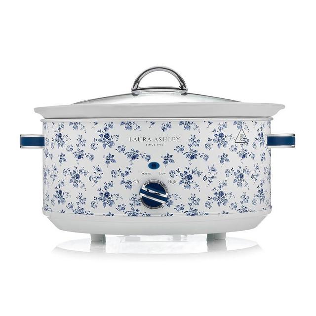 Laura Ashley Slow Cooker 6.8 Quart - Large Slow Cooker 6.8 QT for 8 to 10 people - Energy Efficient Slow Cookers with 3 Heat Settings - Dishwasher Safe Removeable Ceramic Crock & Tempered Glass Lid