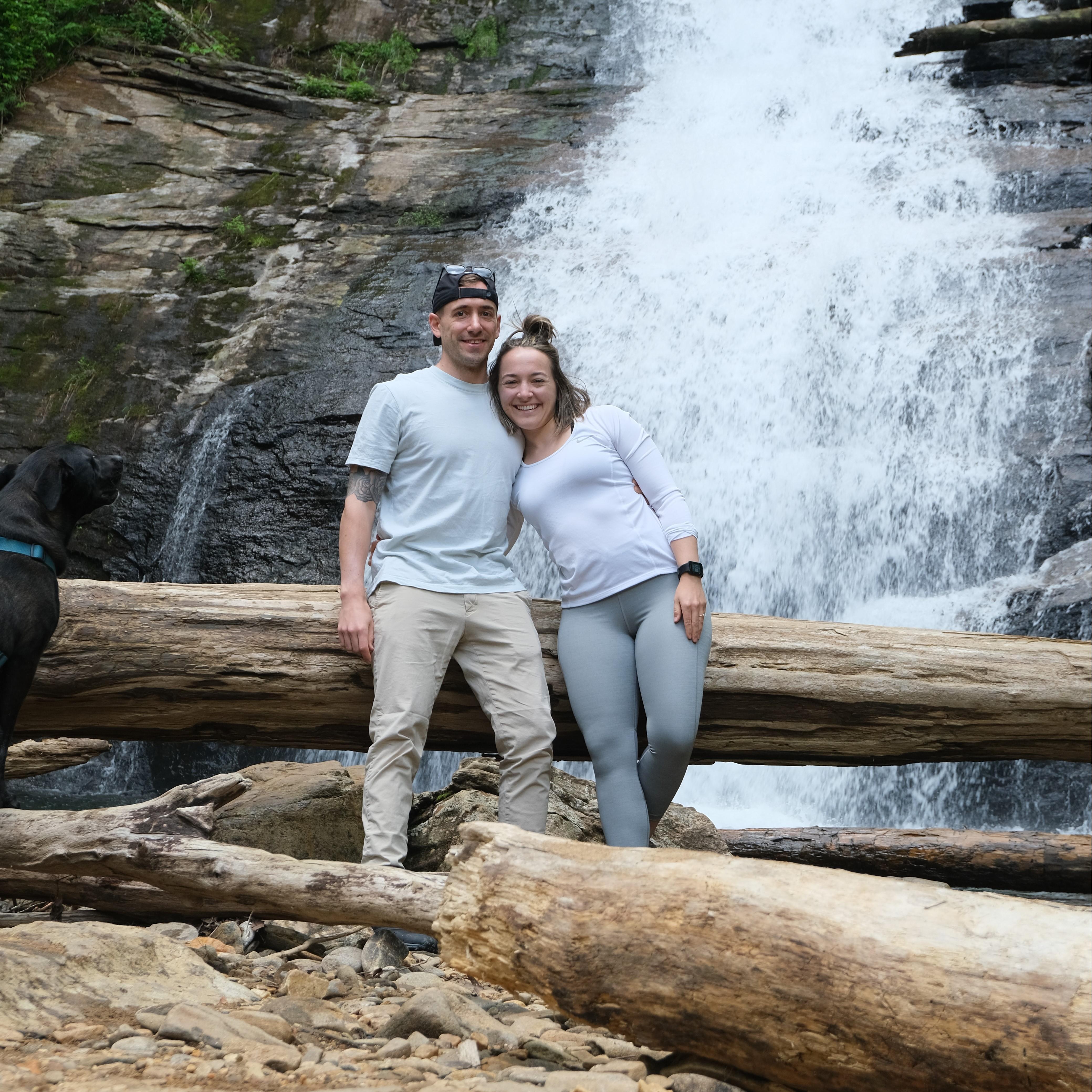 Where we got engaged, on a waterfall! May 2021